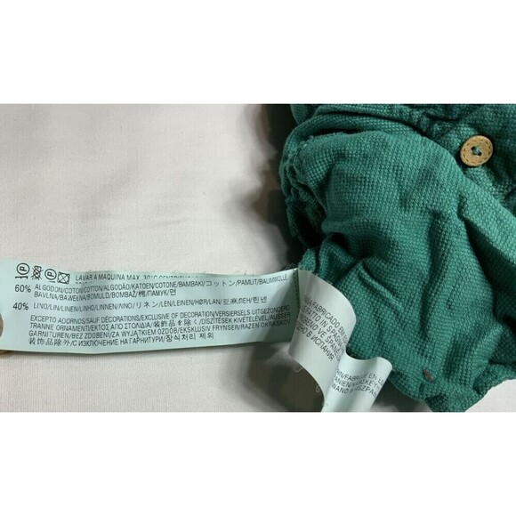 Zara Kids Romper Infant 1pc Cotton Linen Blend Green Size 18-24 Months - Picture 6 of 7